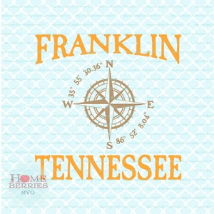 Franklin TN Tennessee stad staat woonplaats vakantiehuis nautische SVG DXF EPS-AI knippen bestanden voor Cricut silhouet & andere snijmachines