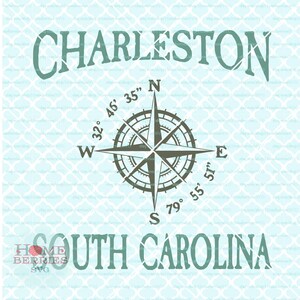 Charleston SC Svg South Carolina Svg Hause Svg Urlaub Svg Breitengrad Längengrad nautischen Lage Kompassrose Svg Dxf Eps Jpg Ai cut Dateien