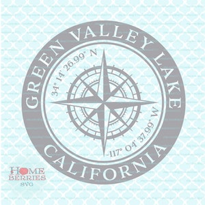 Green Valley Lake California CA Home State Nautik Kompass Rose Hometown Koordinaten Breitengrad Längengrad svg dxf eps ai Plotterdateien