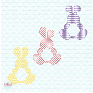 Easter Bunny Patterned Monogram Frames Cutting File / Clipart (Svg, Eps, Dxf, Jpg) for Silhouette & Cricut Cutting Machines
