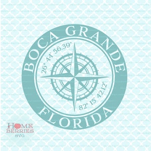 Boca Grande Florida FLORIDA FL Hometown Svg Dxf eps ai geschnitten E-Dateien für Cricut Silhouette & andere Schneidemaschinen