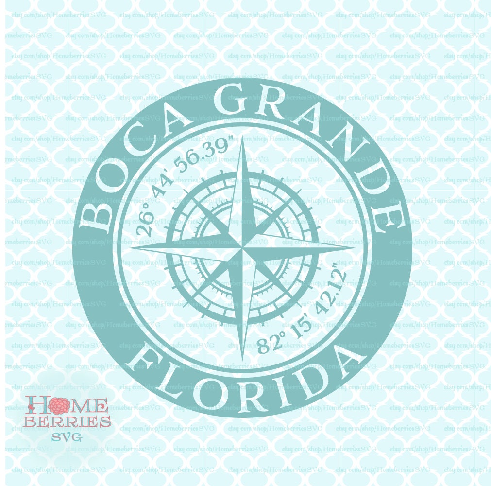 Boca Grande Florida FL Hometown Svg Dxf Eps Ai Cut Files for Cricut ...