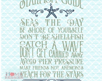 Starfish Guide sign svg Beach Life svg Coastal Living svg Sea svg Ocean svg Nautical svg dxf eps jpg files