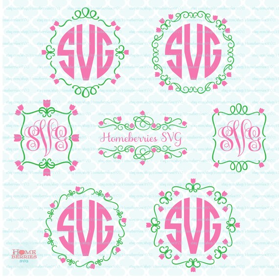 Download Floral Monogram Frames svg Floral Frames svg Tulip Frames svg | Etsy