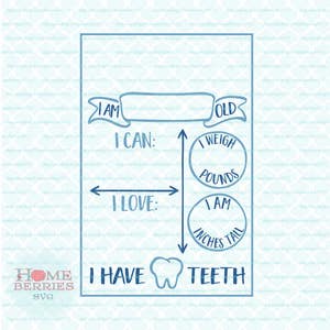 Baby Milestones Growth Chart Template Gender Neutral svg dxf eps jpg ai files for Cricut Silhouette & other cutting machines