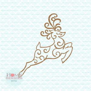 Fichiers de Noël en filigrane s'épanouir tourbillonnant renne renarde svg dxf eps jpg ai pour Cricut & Silhouette