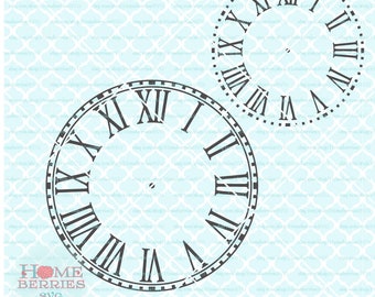 Chiffres romains Horloge Visage Blanc svg dxf eps ai fichiers coupés pour Cricut Silhouette &autres machines de coupe