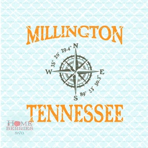 Millington TN Svg Tennessee Svg nautischen Lage Svg Kompassrose Svg TN Hause Svg Dxf Eps Ai Dateien für Cricut Silhouette & andere geschnitten