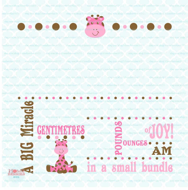 Download Birth Announcement svg Baby svg template svg Big Miracle svg | Etsy