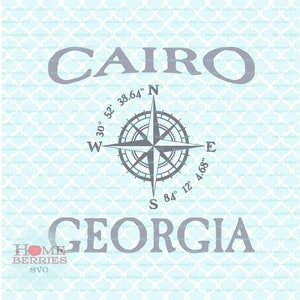 Kairo GA Georgia Home Heimatstadt nautischen Standort Svg dxf eps ai geschnitten E-Dateien für Cricut Silhouette & andere Schneidemaschinen