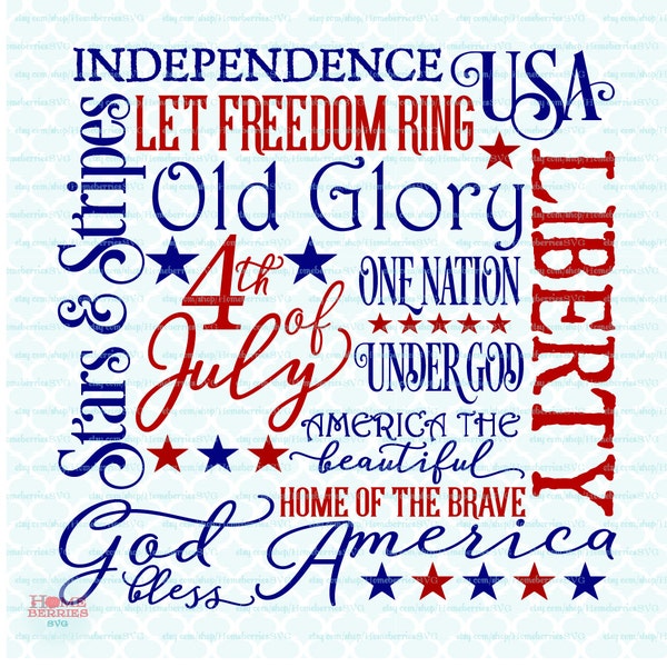 4th of July Subway Art Sign svg July Fourth USA America Independence Day svg Celebrate Freedom svg dxf eps jpg files for Cricut & Silhouette