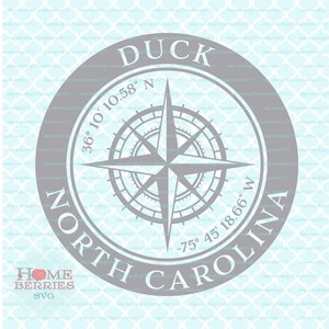 Ente North Carolina Heimat Breitengrad Längengrad Nautischer Ort GPS Koordinaten NC Heimatstadt Kompass Rose svg dxf eps ai png Dateien
