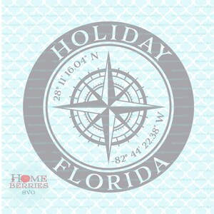 Urlaub Florida Nautical Location FL Hometown Home Koordinaten GPS Kompass Rose Latitude Longitude svg dxf eps ai png Dateien