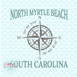 North Myrte Beach South Carolina SC Nautical Location Latitude Longitude Vacation Spot svg dxf eps jpg ai dateien für Schneidemaschinen