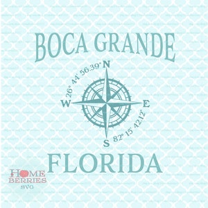 Boca Grande Florida FLORIDA FL Hometown Svg Dxf eps ai geschnitten E-Dateien für Cricut Silhouette & andere Schneidemaschinen