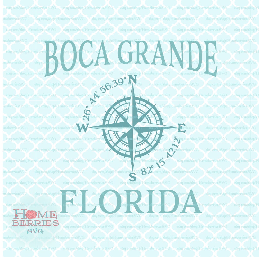 Boca Grande Florida FL Hometown Svg Dxf Eps Ai Cut Files for Cricut ...
