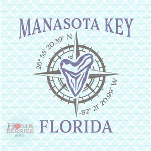 Manasota Key Florida Kompass Rose Breite Länge FL Heimat Heimatstadt nautische Koordinaten svg dxf eps ai Schnittdateien