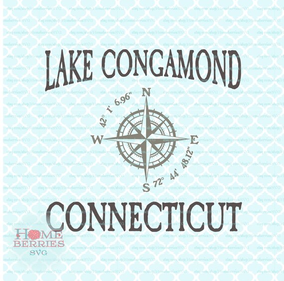Download Lake Congamond Ct Connecticut Nautical Location Vacation Home Compass Rose Latitude Longitude Svg Dxf Eps Ai Cut Files For Cricut Silhouette Visual Arts Painting Keyforrest Lt
