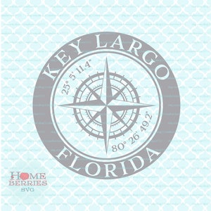 Largo Florida FL Hometown Nautical Latitude Längengrad Home svg dxf eps ai Plotterdateien für Cricut Silhouette & andere Schneidemaschinen