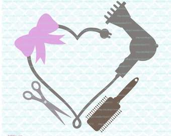 Blowdryer svg Blowdryer Monogram Frame svg Hairdresser svg Hair Dresser svg Hair Stylist svg Hairstylist svg Hair svg dxf eps jpg svg files