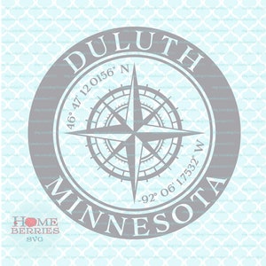 Duluth Minnesota Heimat MN Home Kompass Rose Breitengrad Längengrad Nautische Koordinaten svg dxf eps ai Plotterdateien