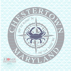 Chestertown Maryland Stadt Zustand Kompass Rose Heimatstadt Urlaub Haus Nautische Koordinaten svg dxf eps ai Schnittdateien