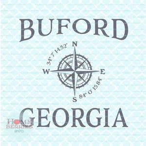 Buford Georgia GA Home State nautischen Standort Hometown Laser Svg Dxf eps ai geschnitten Dateien für Cricut Silhouette & andere Schneidemaschinen