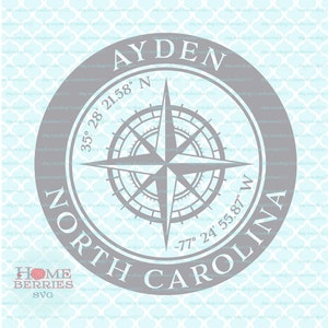 Ayden North Carolina Nautical Location NC Latitude Longitude Compass Rose Hometown Koordinaten Home GPS svg dxf eps png Dateien
