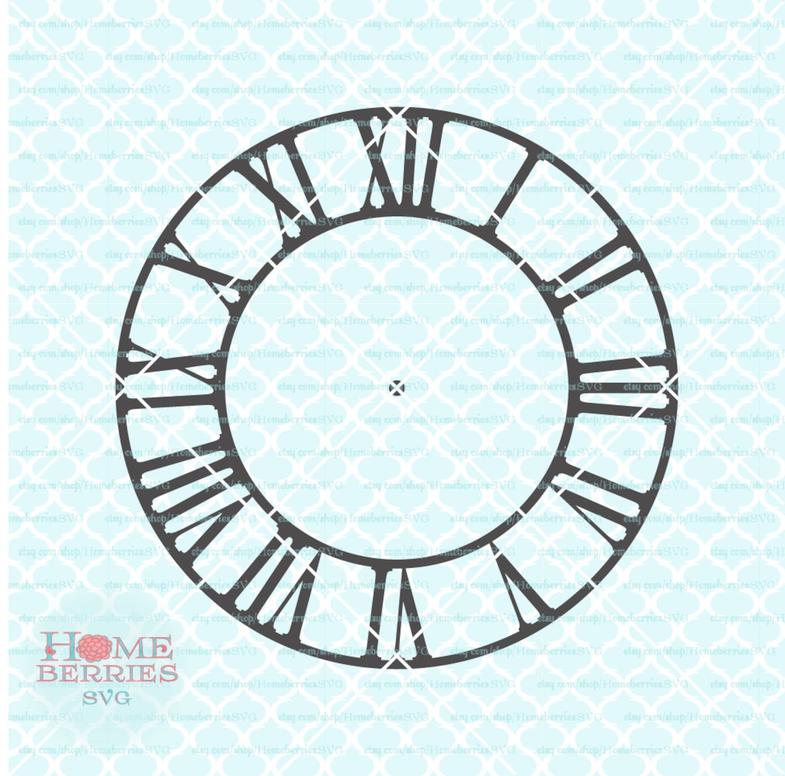 Roman Numerals Clock Face Svg Melded Circles Svg Vintage Clock Etsy