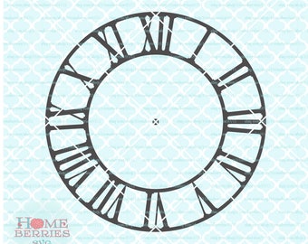 Roman Numerals Clock Face svg Meled Circles svg vintage Horloge svg dxf eps ai cut files for Cricut Silhouette & other cutting machines