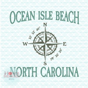 Ocean Isle North Carolina maritime Lage Urlaub Spot Familie Strandurlaub Svg Dxf Eps Jpg Ai Dateien für Cricut Silhouette & andere