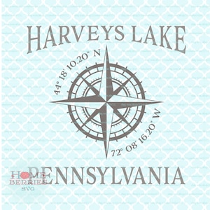 Harvey es Lake Pennsylvania PA Home Nautical Location Compass Rose Hometown Latitude Longitude Koordinaten svg dxf eps ai geschnittene Dateien