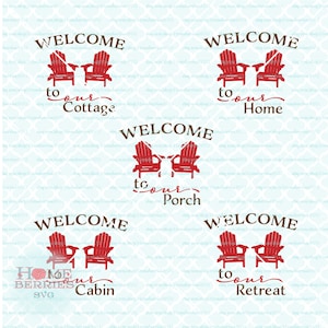 SVG bundel welkom aan onze cabine Cottage veranda Home retraite svg dxf eps jpg ai-bestanden voor de Cricut silhouet & andere snijmachines