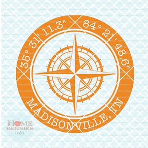 Madisonville Tennessee Svg TN Svg TN Hause Svg TN Urlaub Svg nautischen Lage Svg Kompassrose Svg Dxf Eps Ai cut Dateien