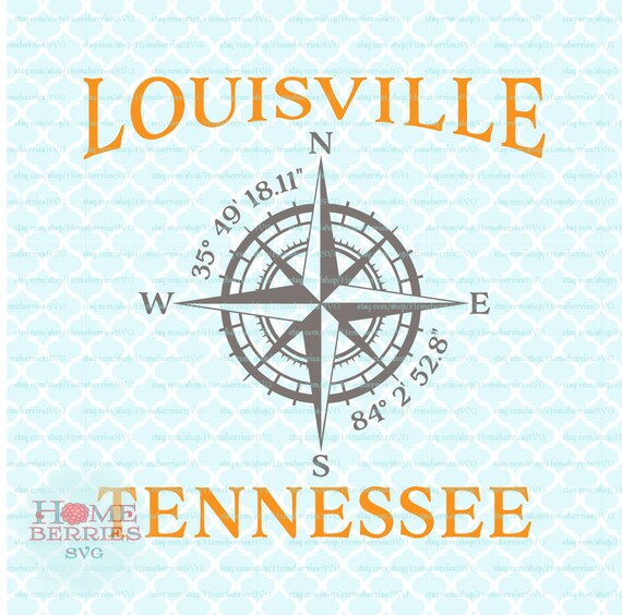 Download Louisville Tennessee Home Hometown Compass Rose Nautical Etsy