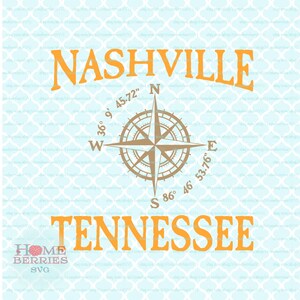 Nashville TN Tennessee stad staat woonplaats vakantiehuis nautische SVG DXF EPS-AI knippen bestanden voor Cricut silhouet & andere snijmachines