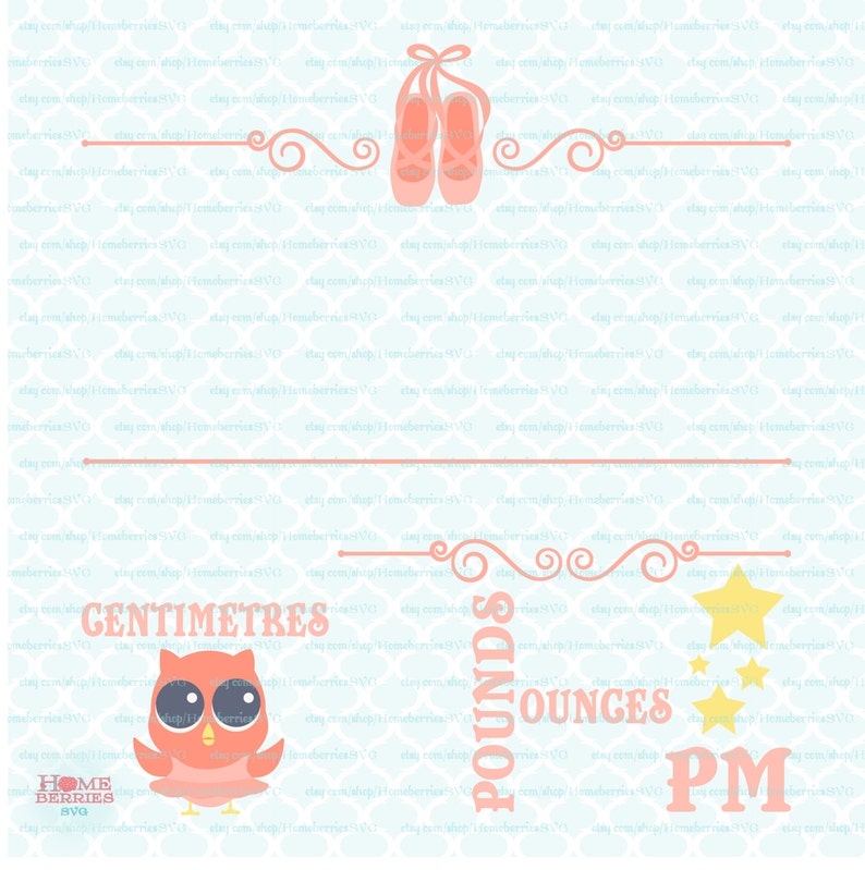 Download Ballerina Owl Birth Announcement Template svg Birth Stats ...