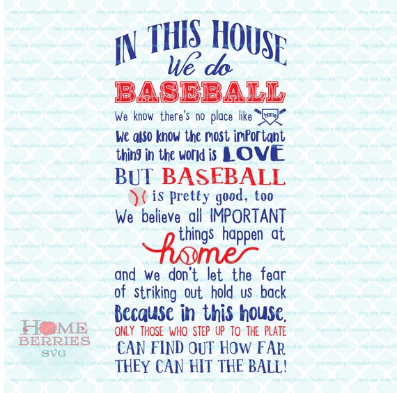 Download In This House We Do Baseball Sign Svg Dxf Eps Jpg Ai Files For Etsy