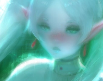 Elf Mage Art Print // Anime, Manga Gifts // Wall Art