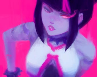 Juri Han (Street Fighter 6) portretkunstdruk // Capcom, Fighting Game, FGC // Gamer, anime-cadeaus // kunst aan de muur
