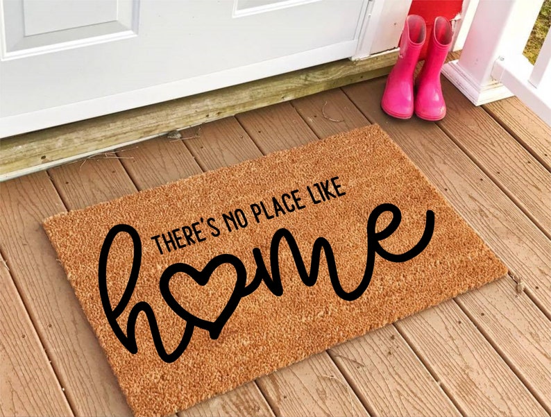 There S No Place Like Home Doormat Welcome Mat Farmhouse Doormat Outdoor Doormat Farmhouse Decor Coir Doormat Custom Doormat