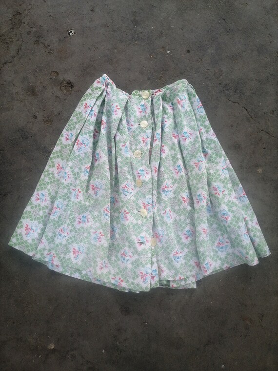 Vintage 1940s 1950s 40s cotton skirt