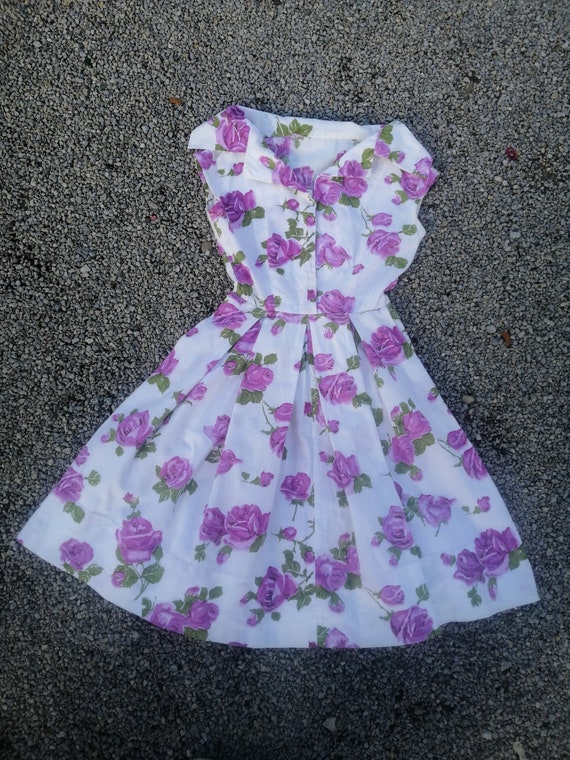 Vintage 1950s 50s 40s dress floral