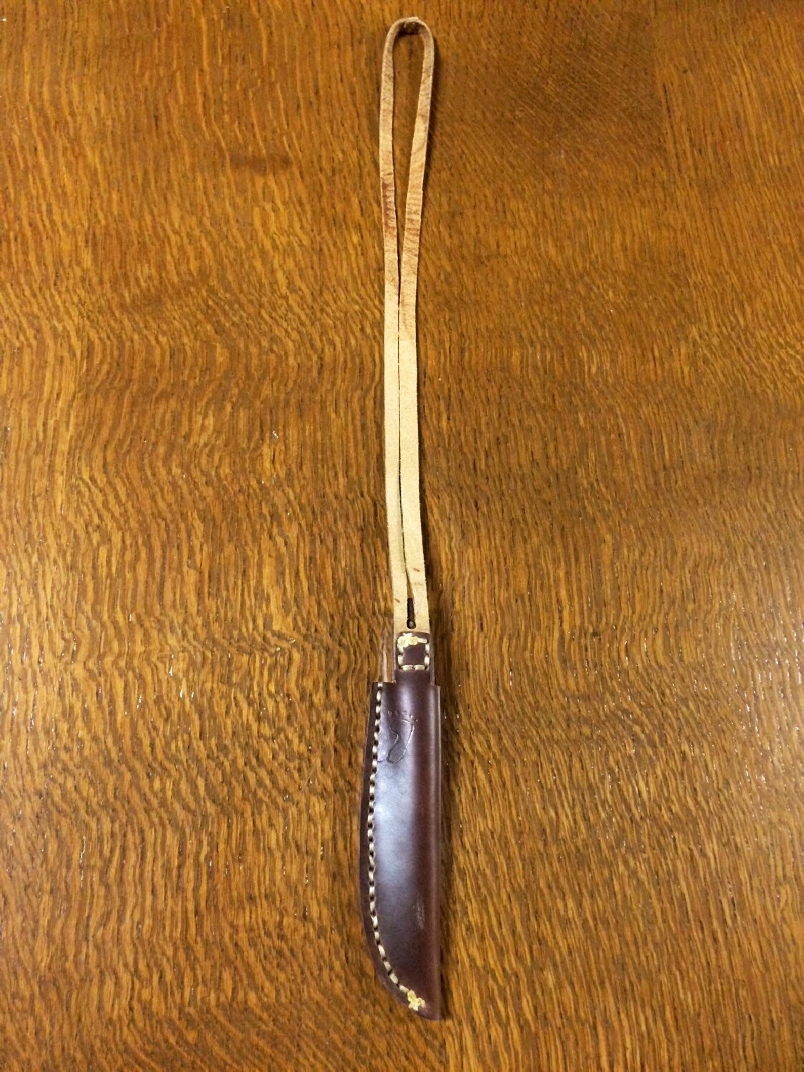 Leather neck knife sheath with patch knife Etsy