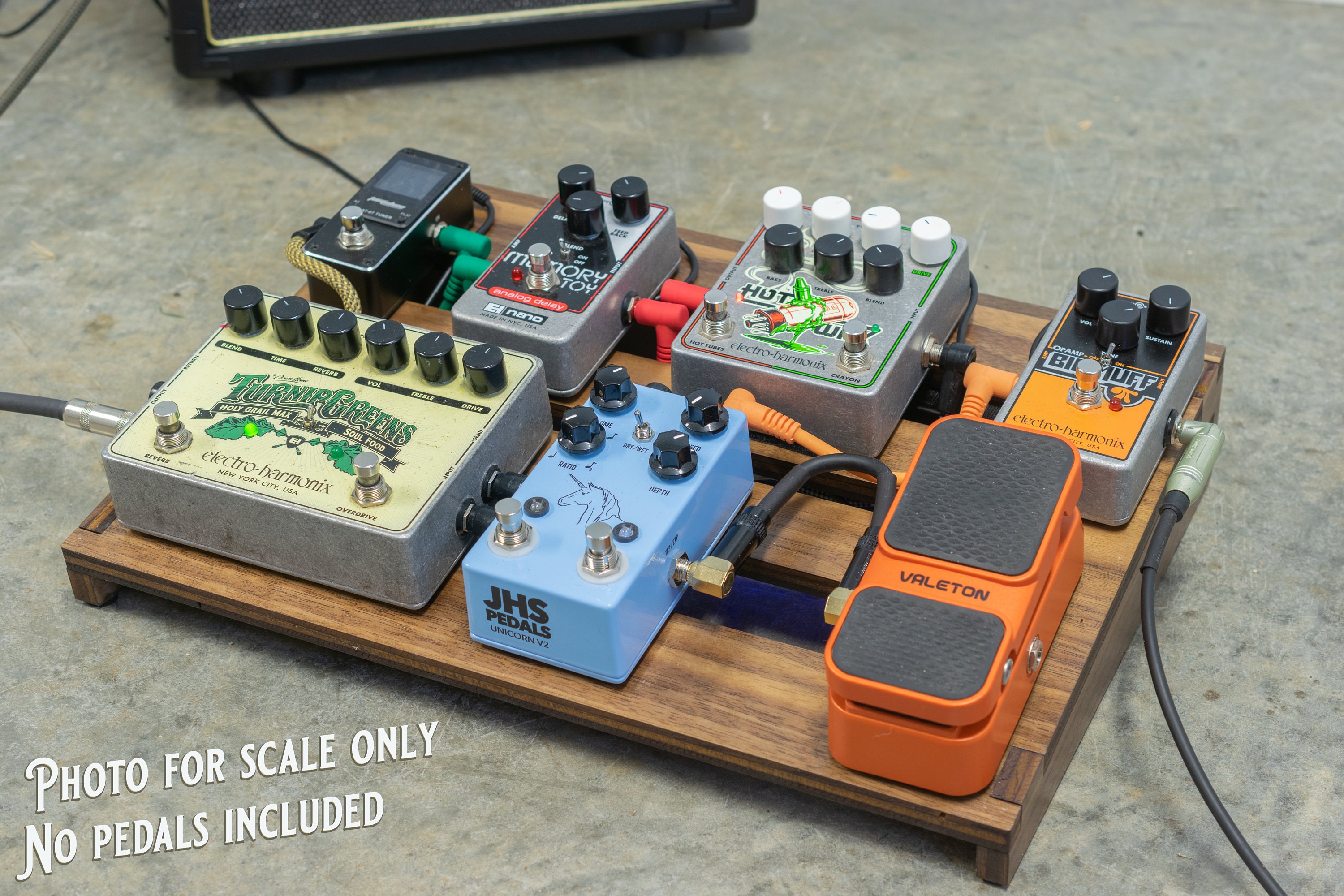 Wood Guitar Effects Pedalboard Light Walnut Medium Size Etsy