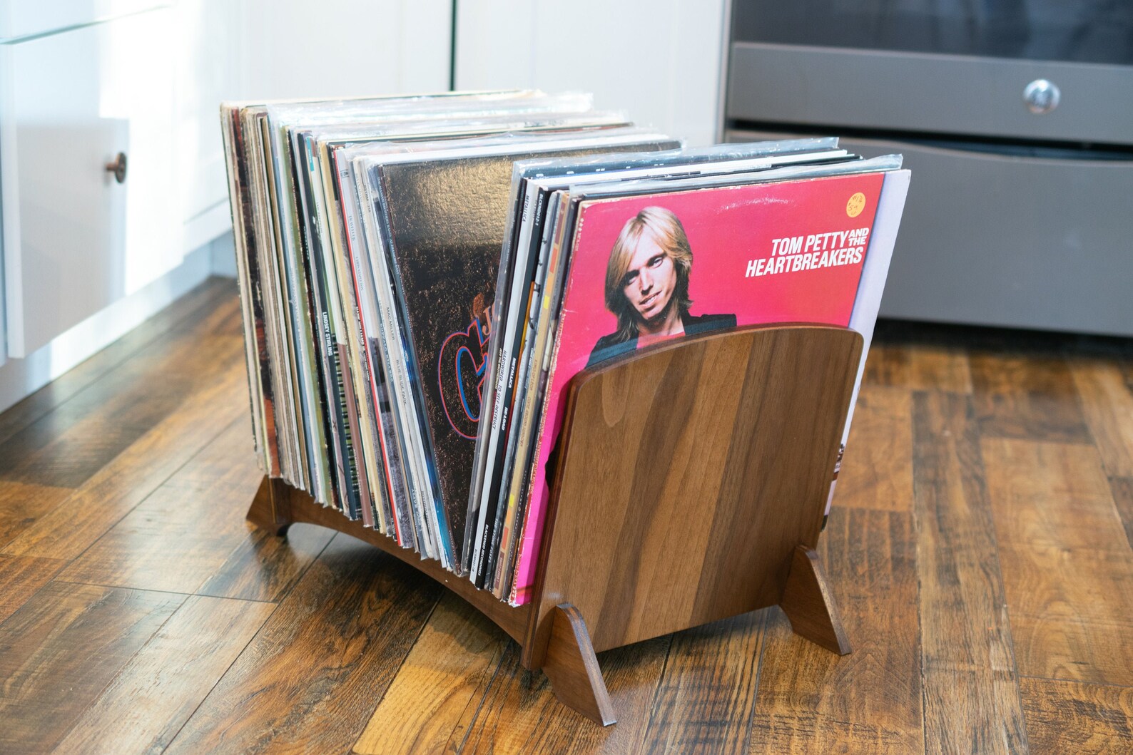 Wood Record Collection Display Walnut Store organize and Etsy