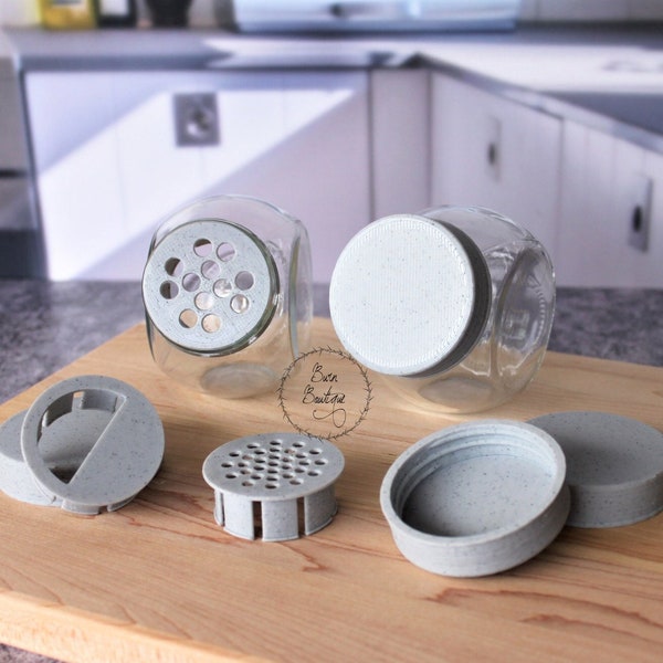 3D Printed Replacement Rajtan Spice Jar Lids and Spice Shaker Inserts, Kitchen Decor, Marble, Pantry Organization, Stylish Storage Upgrade