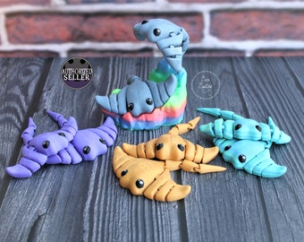 Floppy Stingray Pup, Display Rock, Cute Articulating Figure, Ocean Creatures Desk Décor, Sea Pancake, 3D Articulated Fidget Tool, Flapjack