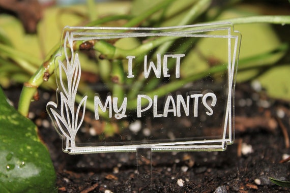 Laser Engraved Acrylic Funny Garden Markers, Thirsty Bitch, Feed Me Seymour, Please Don't Die, Succa for You, Grow Dammit, I Wet My Plants