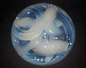 NEW LISTING Fabulous Art Deco French Lalique Style D 39 avesn Opalescent Glass Fish Charger Plate
